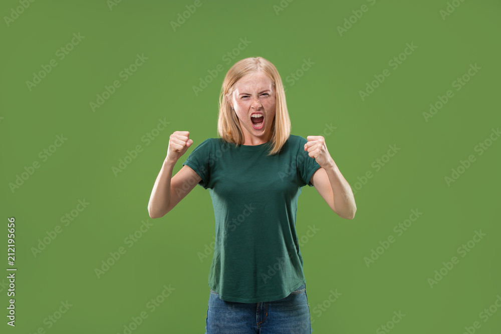 A portrait of surprised screaming woman A portrait of surprised screaming woman