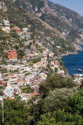 Small town of Positano along Amalfi coast with its many wonderful colors and terraced houses, Campania, Italy. © wjarek