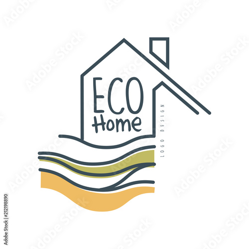Eco home logo design, ecologic home sign, clean energy and technologies vector Illustration on a white background