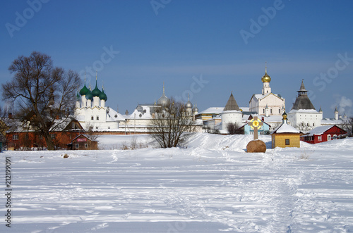 ROSTOV, RUSSIA - February, 2018: Kremlin in Rostov in winter day