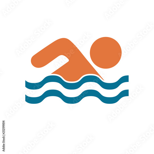 Swimming water sport icon