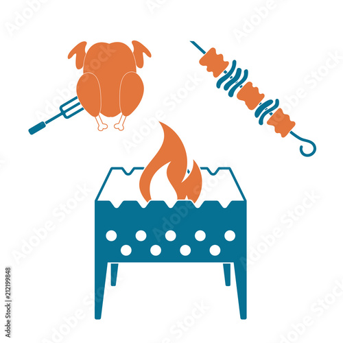 Brazier kebab and chicken icon