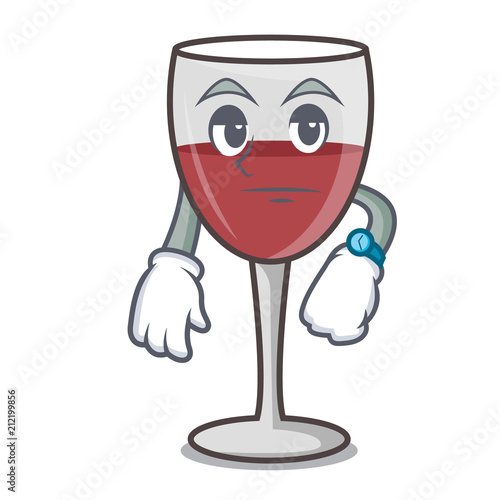 Waiting wine mascot cartoon style
