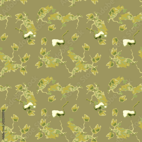 Military camouflage seamless pattern in different shades of green color