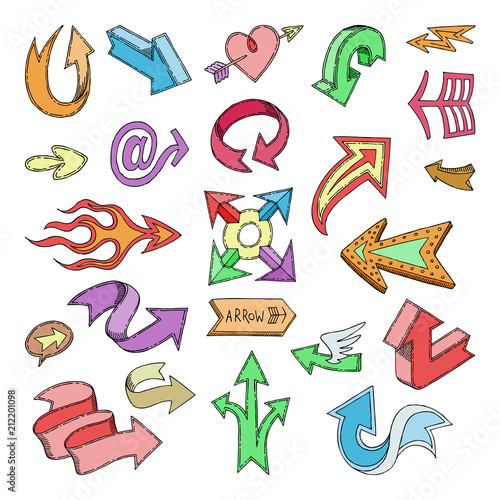 Arrow icons vector arrowheads direction or arrowy cursed pointer design up down narrow circle collection illustration set of arrow-headed sign isolated on white background