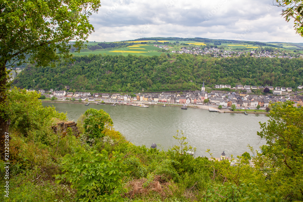St. Goar in the Rheine valley landscape Germany