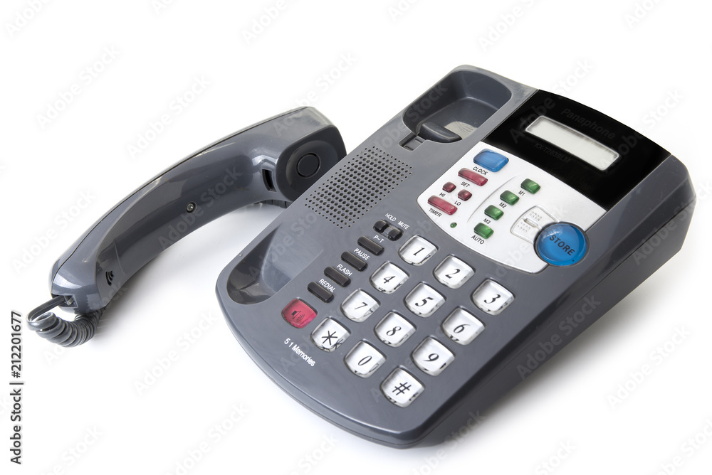 Office Desk Telephone with Coiled Phone Cord Office Desk Telephone with Coiled Phone Cord