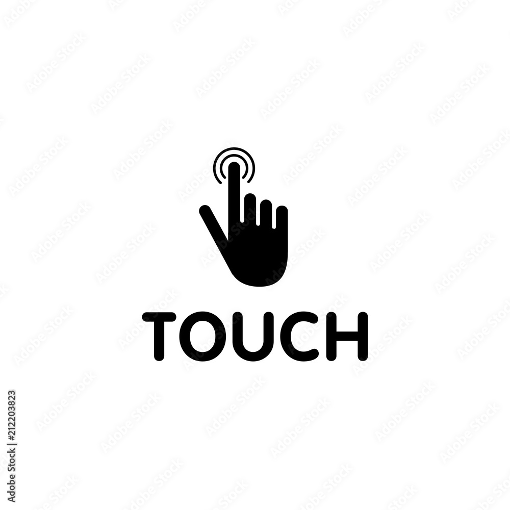Fototapeta premium Vector logo hand with finger symbol character template