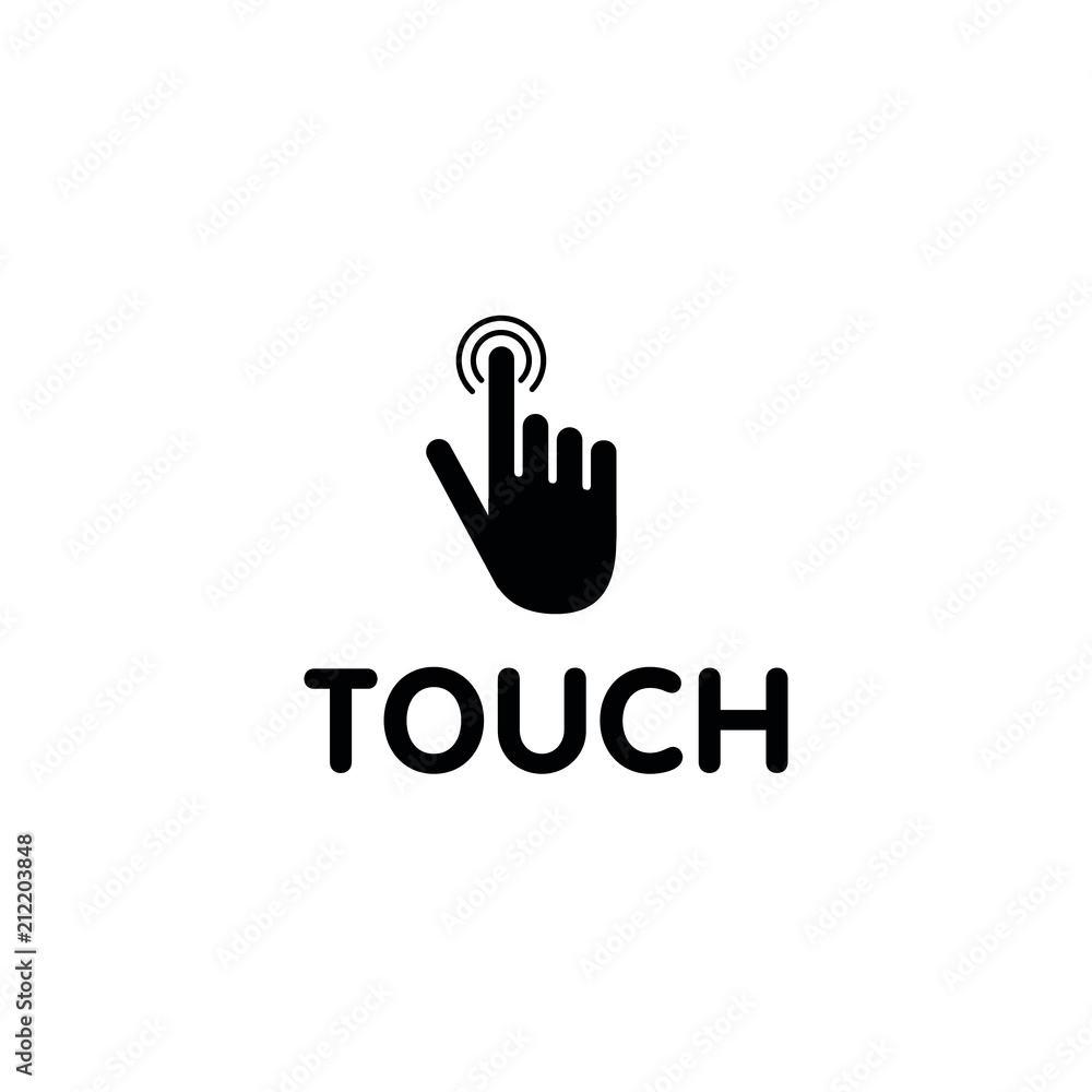 Fototapeta premium Vector logo hand with finger symbol character template