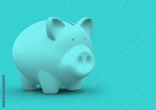 Piggy bank minimalist concept for finance savings and accounting