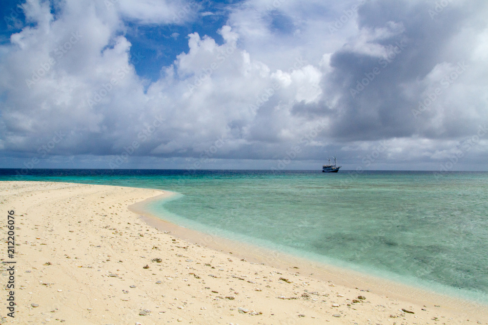 A beautiful and pristine beach in the paradise A beautiful and pristine beach in the paradise