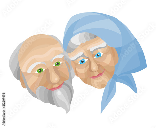 Grandparents doing morning exercises