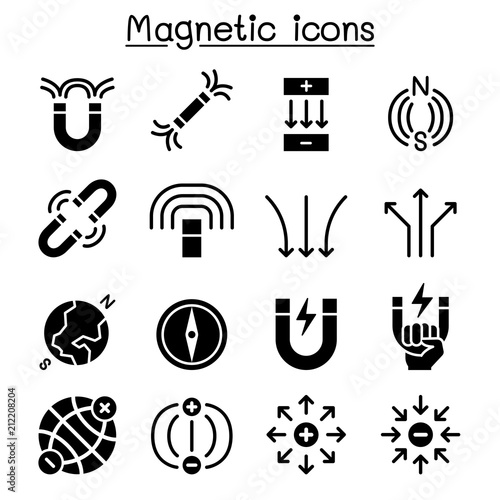 Magnet icon set photo