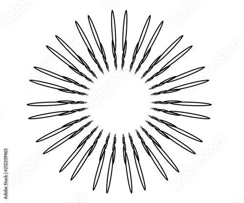 radial motif concentric lines circular design
