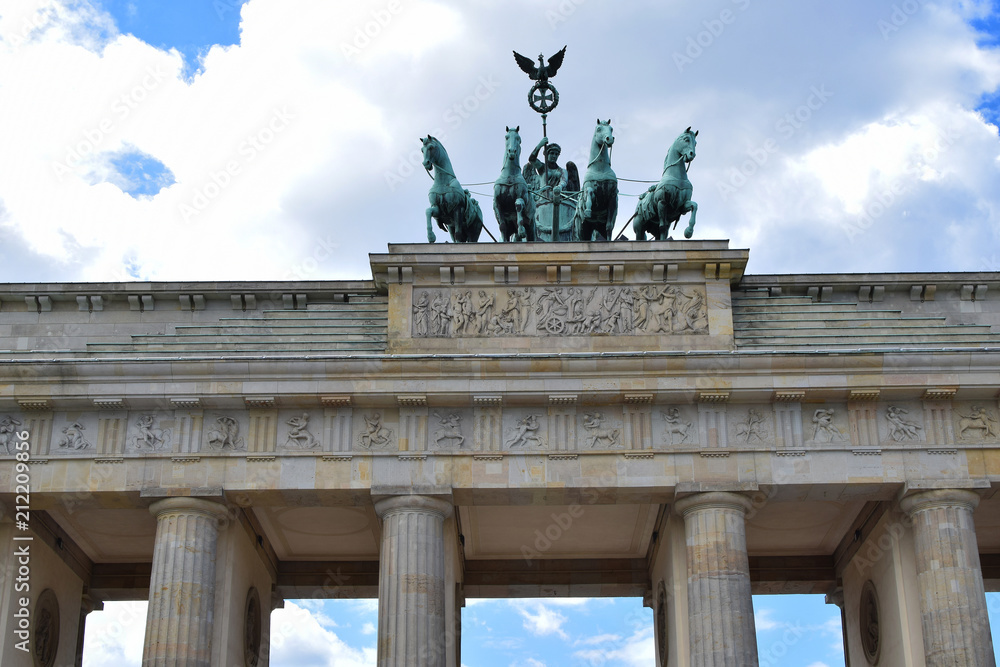 Quadriga of Brandenburg Gate (Brandenburger Tor) is one of the main symbols of Berlin and Germany.