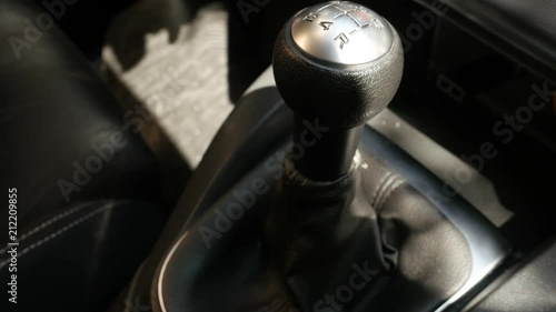 Changing gears manually with car shift stick 4K video