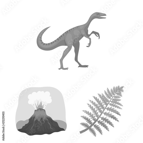 Different dinosaurs monochrome icons in set collection for design. Prehistoric animal vector symbol stock web illustration.