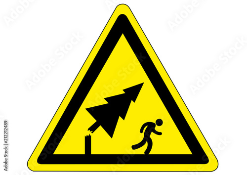 Schild Gefahr durch abknickende Bäume