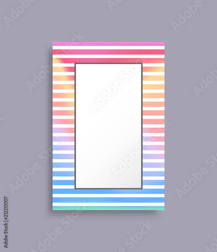 Cover with Frame and Stripes Vector Illustration