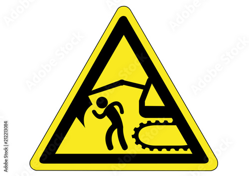 Schild Gefahr durch Bagger