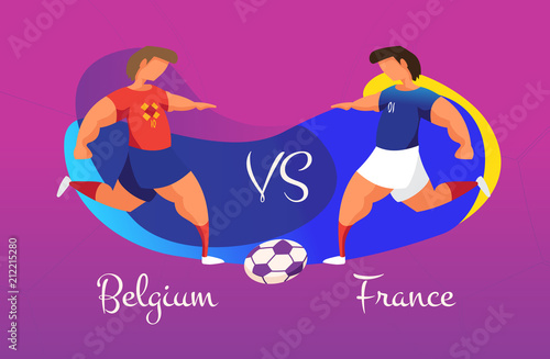 A duel of football teams. A clash between Belgium and France.