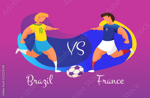 A duel of football teams. A clash between Brazil and France.