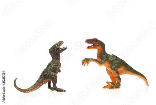 Toy dinosaur on white isolated background © ekramar