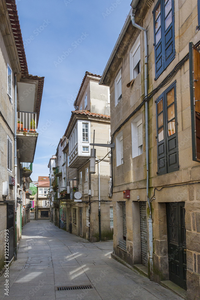 Historical street in Pontevedra city