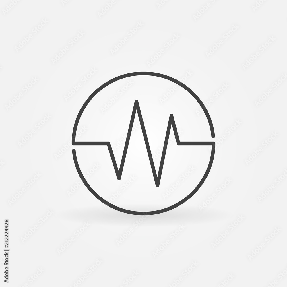Sound wave concept round vector linear icon Sound wave concept round vector linear icon