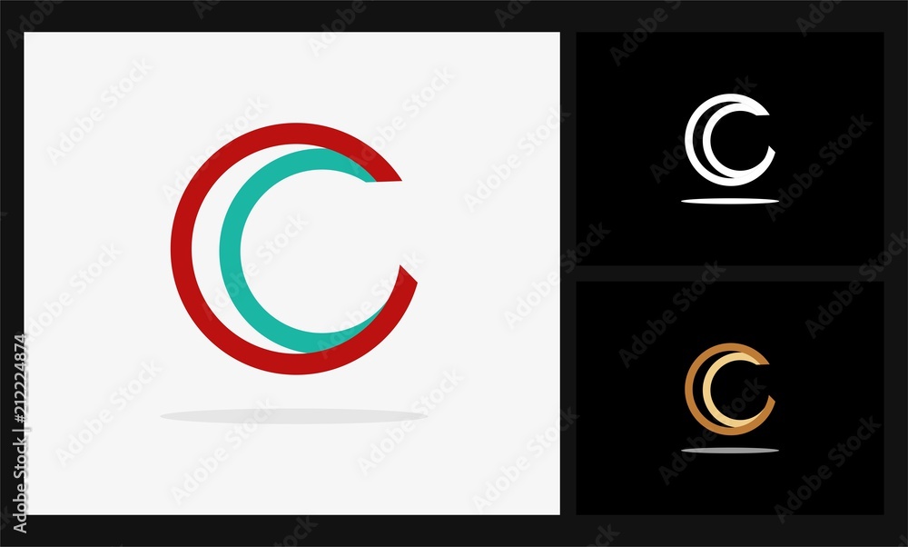 Fototapeta premium letter c connect icon logo