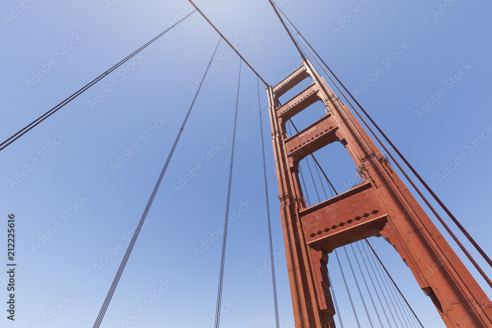 Tower of the Golden Gate Bridge in the fog, San Francisco, California, USA Tower of the Golden Gate Bridge in the fog, San Francisco, California, USA