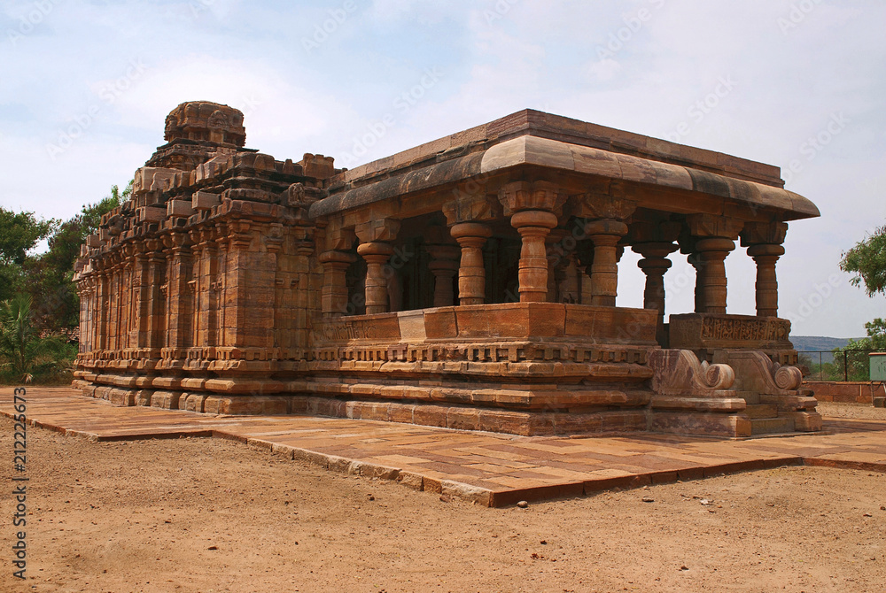 Southeast view, Jain temple, Jinalaya, known as Jaina Narayana, Pattadakal, Karnataka, India
