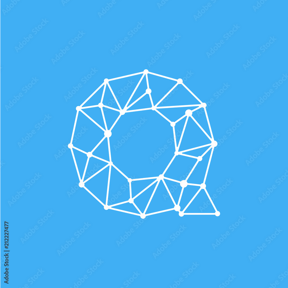 Vector Logo Letter Q Dots Lines Vector Logo Letter Q Dots Lines