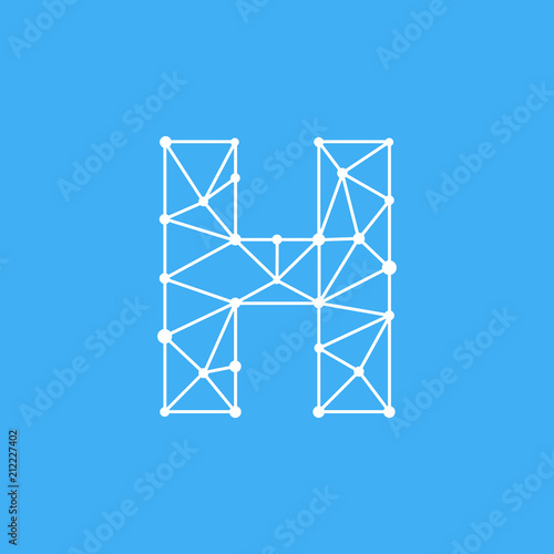 Vector Logo Letter H Dots Lines