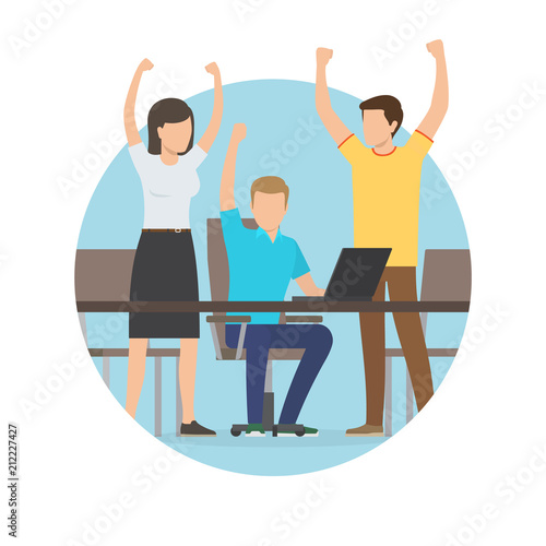 Business People and Success Vector Illustration
