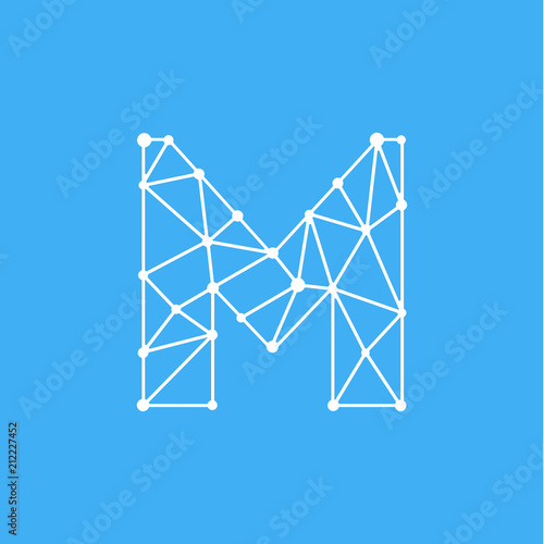 Vector Logo Letter M Dots Lines