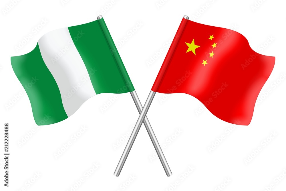 Flags. Nigeria and China