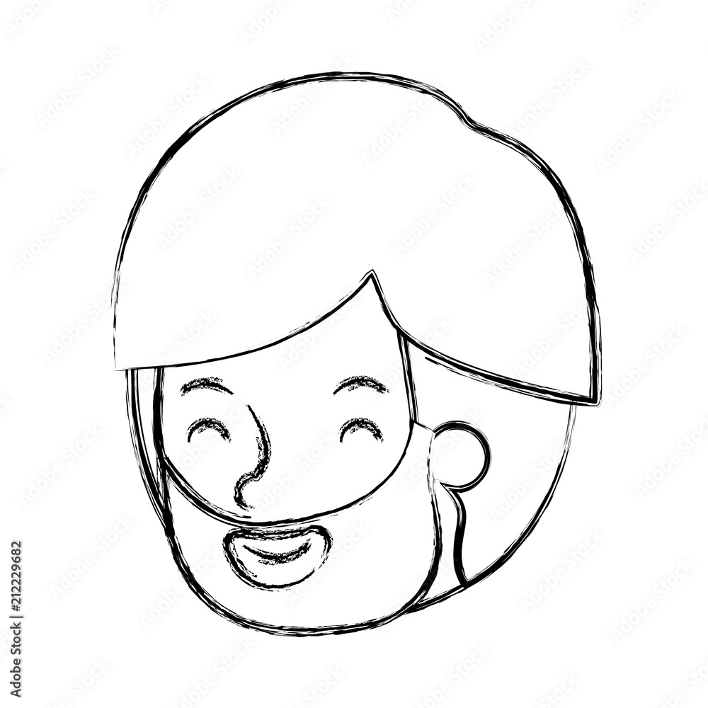 young man with beard head avatar character vector illustration design