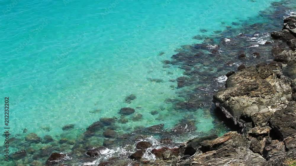 top view of beautiful lonely stony tropical beach at summer day, high definition, Full HD, 1920x1080 top view of beautiful lonely stony tropical beach at summer day, high definition, Full HD, 1920x1080