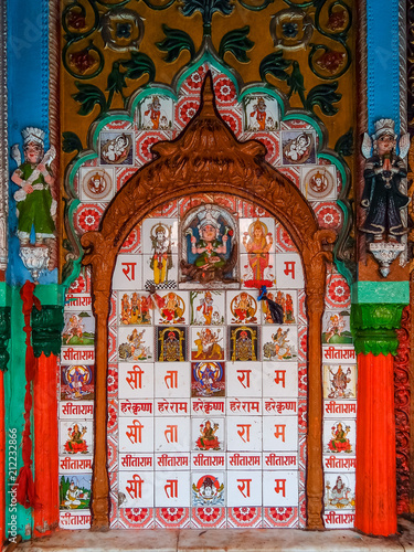 Ayodhya, India. Hanuman Garhi Temple. Details of architecture. © Denis