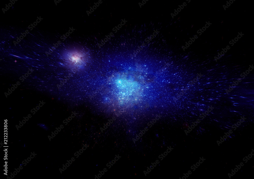 Stars, dust and gas nebula in a far galaxy Stars, dust and gas nebula in a far galaxy
