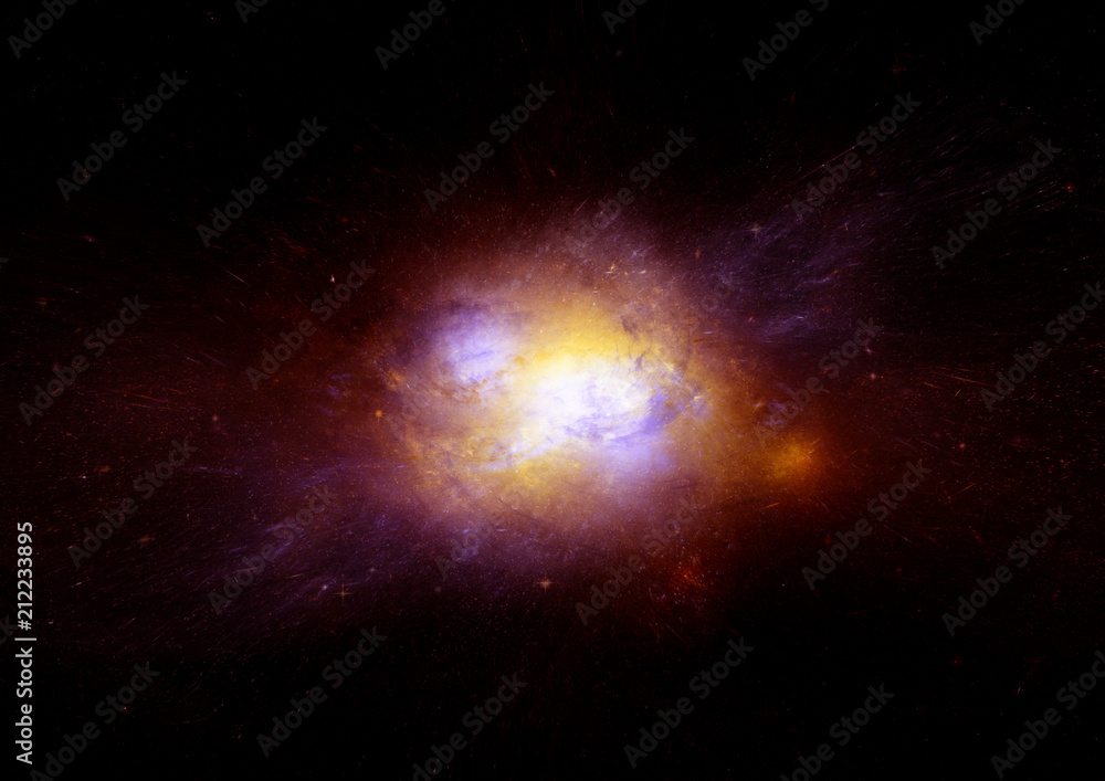 Stars, dust and gas nebula in a far galaxy Stars, dust and gas nebula in a far galaxy