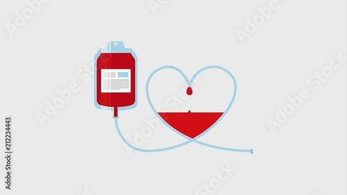 blood bag heart drops healthcare illustration