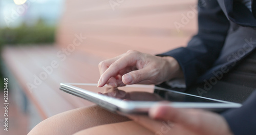 Photography Business woman using digital tablet computer