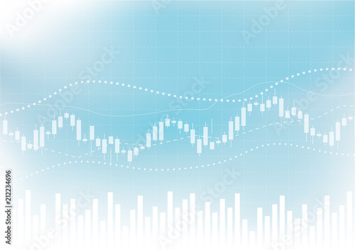 Business candle stick graph chart of stock market investment trading on white background design. Bullish point, Trend of graph. Vector illustration