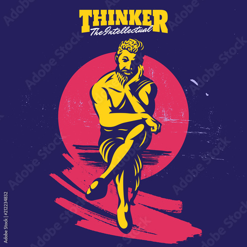 Thinker Mascot Logo Template	