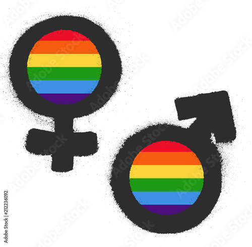 LGBT rights symbol. Gay parade sign