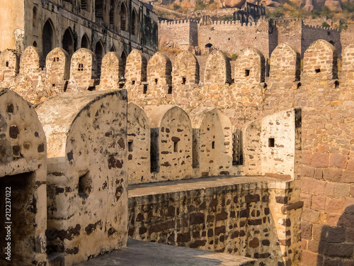 Hyderabad, India. Golkonda is a citadel and fort in Southern India and was the capital of the medieval sultanate of the Qutb Shahi dynasty, is situated 11 km west of Hyderabad. photo