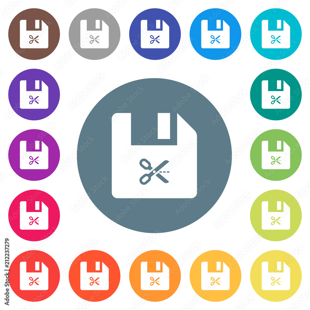 Cut file flat white icons on round color backgrounds Cut file flat white icons on round color backgrounds