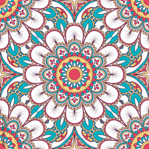 Hand drawn ornamental seamless pattern. Vector Illustration